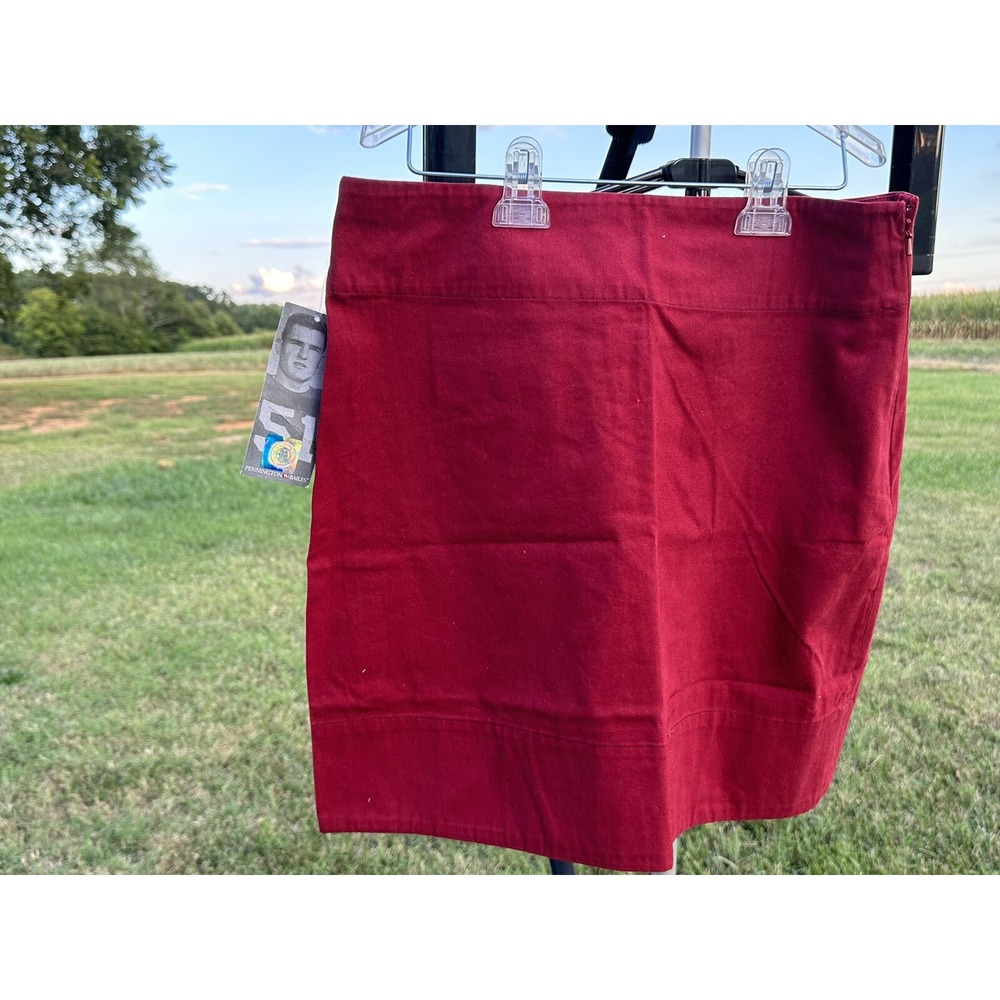 Pennington‎ & Bailes Women's Chino Mini Skirt Crimson Red Side Zip Size 8 NEW